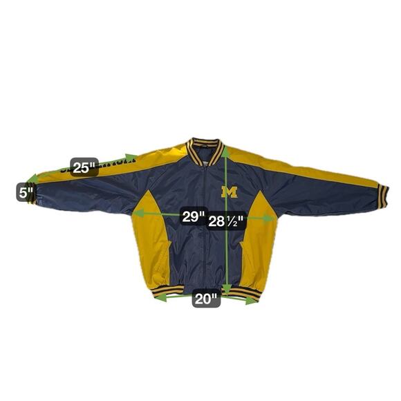 Y2K VTG Michigan Wolverines Varsity Jacket Steve & Barry’s UofM Maize Blue XXL - Picture 7 of 7